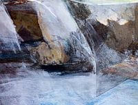 Abstracte collage van zee, storm en rotsen