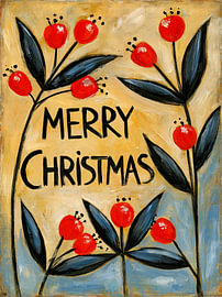 Vrolijk Berry-kerstfeest van Christiane Schott