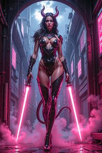 NEON LILITH - La démone aux lames de lumière de la cité cyberpunk
