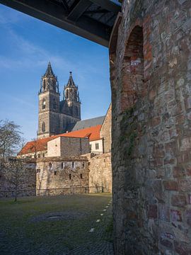 Magdebourg - Bastion Gebhardt (Cleve) et cathédrale de Magdebourg sur t.ART