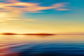 Zonsondergang zeegezicht eiland van Jan Brons