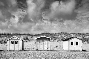 chalets de plage à Texel. sur Ron van der Stappen