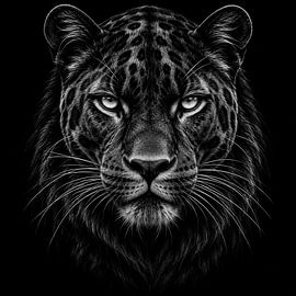 The Black Shadow – Panther in Black and White by Elisabeth Rozenberg