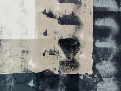 Art abstrait minimaliste en couleurs neutres dans le style wabi-sabi sur Dina Dankers