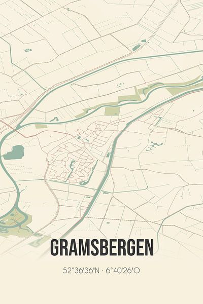Vintage map of Gramsbergen (Overijssel) by Prints of Place