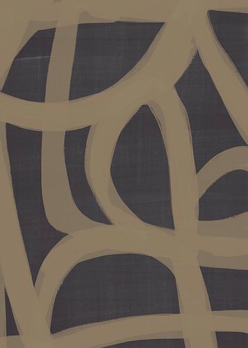 Japandi Brush Stroke Flow #2 | Schwarz Braun