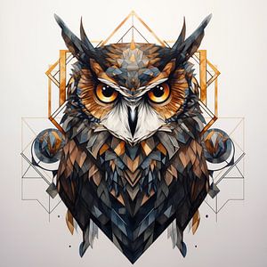 Geometrische Eulenleuchte