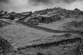 Petits murs en pierre dans le Lake District sur Jan Willem's beeldverhaal