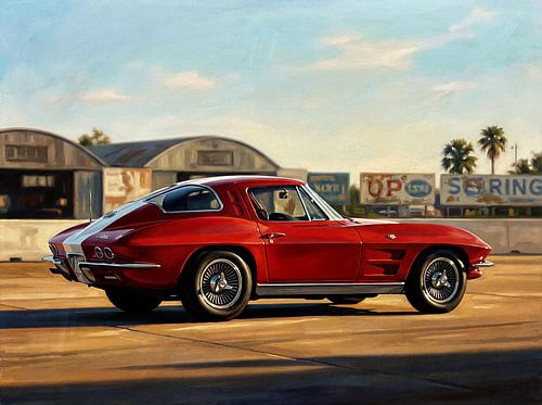 Chevrolet Corvette Stingray 1960s Klassieke auto schilderij