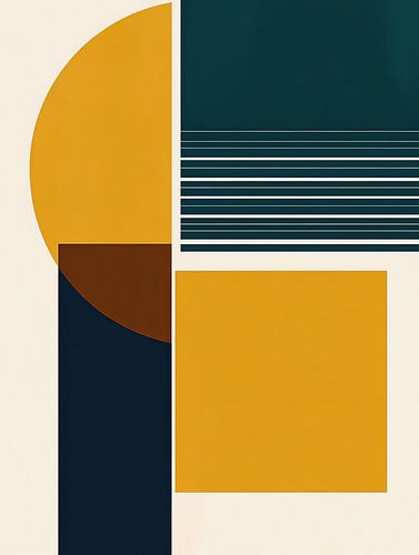 Geometric design in mustard yellow and dark green