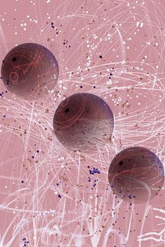 Geometrische - bollen in fractale patroon van Christine Nöhmeier