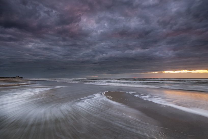 Rain clouds over the North Sea beach - Terschelling by Jurjen Veerman