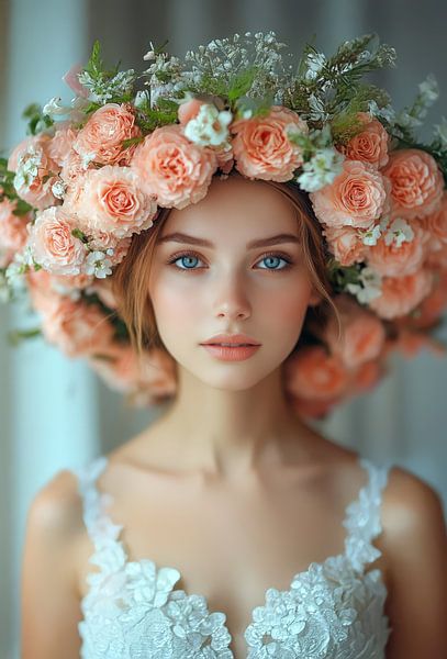 femme avec des fleurs style métropolitain par Egon Zitter
