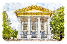 New Church in Zierikzee (Zeeland) (watercolour) by Art by Jeronimo