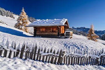Romantisme des cabanes de l'Alpe de Siusi Tyrol du Sud sur Achim Thomae Photography