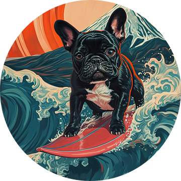 Bulldog Surfer van De Mooiste Kunst