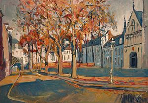 Lumière d'automne sur la place OLV, Maastricht - 3 sur Nop Briex