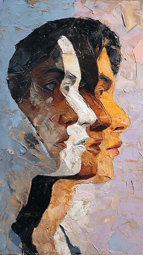 Een verscheurd zelf: emotionele conflicten in overlappende figuren