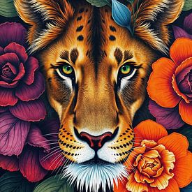 Lioness floral by Liona Toussaint