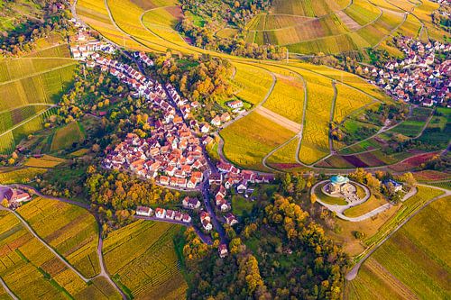 Aerial photograph of the burial chapel on Wuerttemberg mountain in Stuttgart by Werner Dieterich