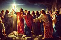 Auferstehung Jesu. Christliches Ostern, Gemälde -Kunst Illustration