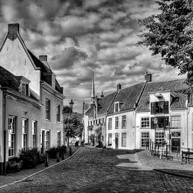 Hawk and Krommestraat historical Amersfoort black and white by Watze D. de Haan