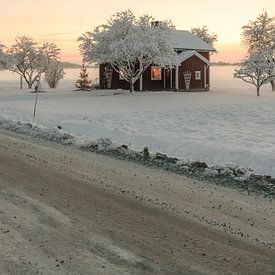 Schwedenhaus im Schnee von Robin Hogreve