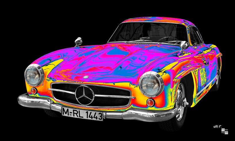 Mercedes Benz 300 SL Gullwing (W 198) Pop Art by aRi F. Huber