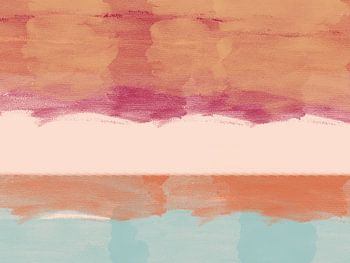 Abstrakte Aquarelllandschaft in warmen Farben