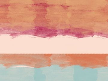 Abstract watercolor landscape in warm colors
