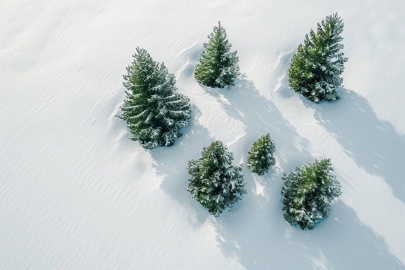 Winterlandschap van bovenaf van fernlichtsicht