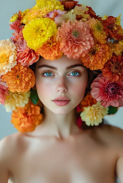 vrouw met bloemen metropolitan van Egon Zitter