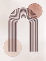 Neutrale Beige Tinten | Mid-Century Minimalistisch Abstract Modern Kunstwerk 02