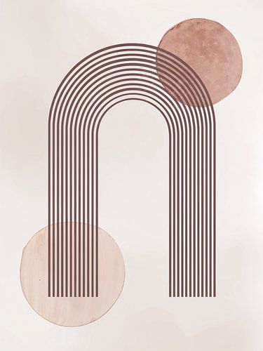 Neutrale Beige Tinten | Mid-Century Minimalistisch Abstract Modern Kunstwerk 02