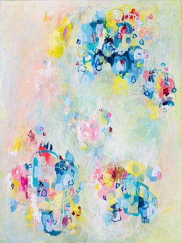 Let's get it on - abstract painting with pastel shades