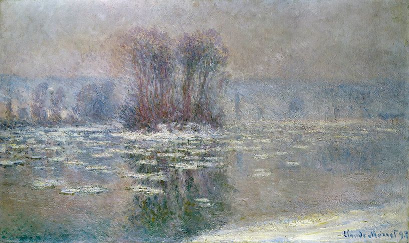 Claude Monet,Ice at Bennecourt by finemasterpiece