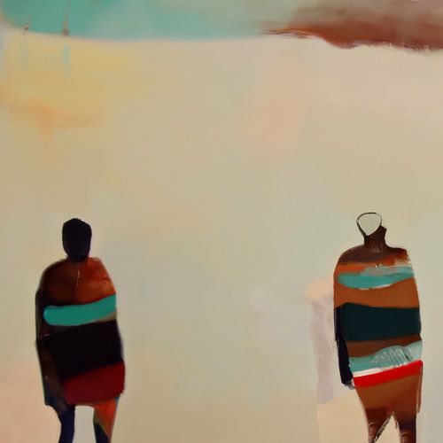 Abstraktes Porträt "Wir gehen uns alle gegenseitig nach Hause"