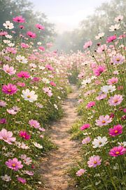 Flower Path in the Morning Mist by ButterflyPix