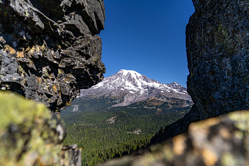 Framed Alpine Majesty: Mount Rainier