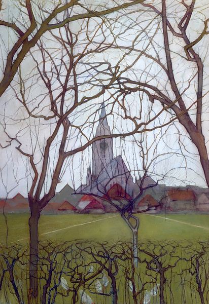 Piet Mondriaan. St Jacob's Kerk Winterswijk von 1000 Schilderijen