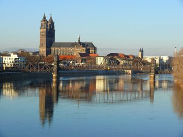 The Magdeburg Cathedral and the Lift Bridge by RaSch-BS_Design