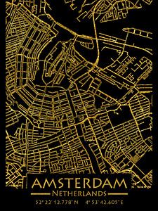 Plan de la ville d'Amsterdam aux Pays-Bas