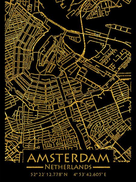 Amsterdam Niederlande City Map von Carina Buchspies