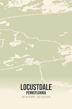 Vintage landkaart van Locustdale (Pennsylvania), USA. van Rezona