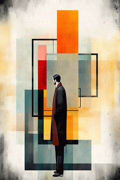 Suprematist Encounter: A Fusion of Forms and Colours by Peter Balan