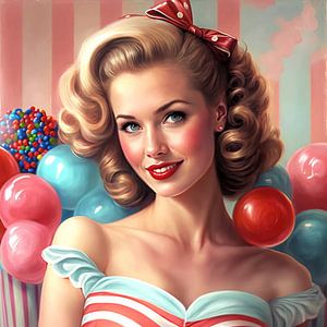 Vintage, la fille aux bonbons 1