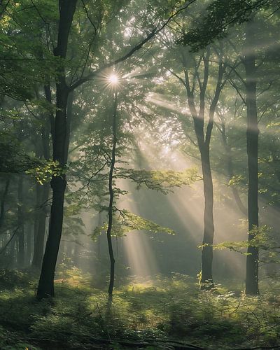 Lumière magique dans la forêt