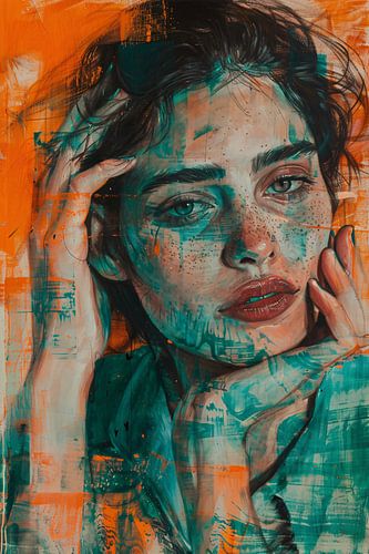 Belle aquarelle d'un portrait féminin