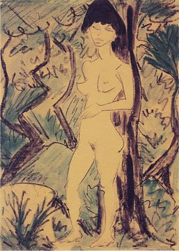 Naakt in het woud, Otto Mueller - ca1923 van Atelier Liesjes