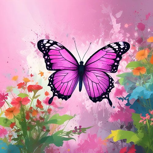 Im Zauber der Farben: Der Glanz des Pinken Schmetterlings in seiner vollen Pracht